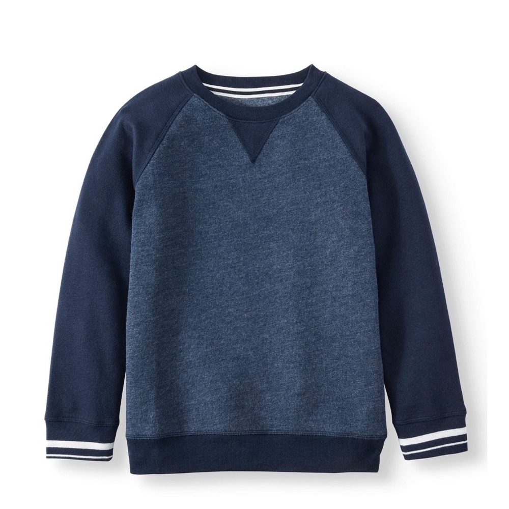 Athletic Works Navy and Heathered Blue Raglan Sweatshirt